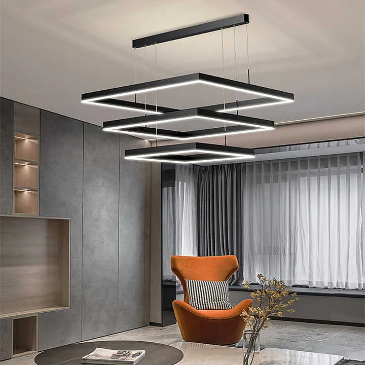 مصباح معلق حديث من الأكريليك الأسود بتصميم حديث ، مصباحModern Simple Low Energy LED Night Light for Home Bar Bedroom Kitchen Living Room Decorative Pendant Lights