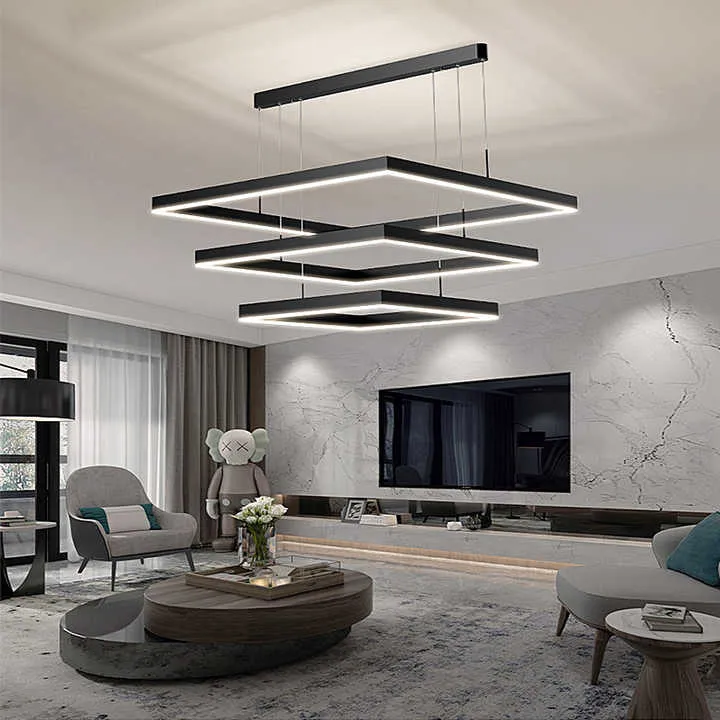 مصباح معلق حديث من الأكريليك الأسود بتصميم حديث ، مصباحModern Simple Low Energy LED Night Light for Home Bar Bedroom Kitchen Living Room Decorative Pendant Lights