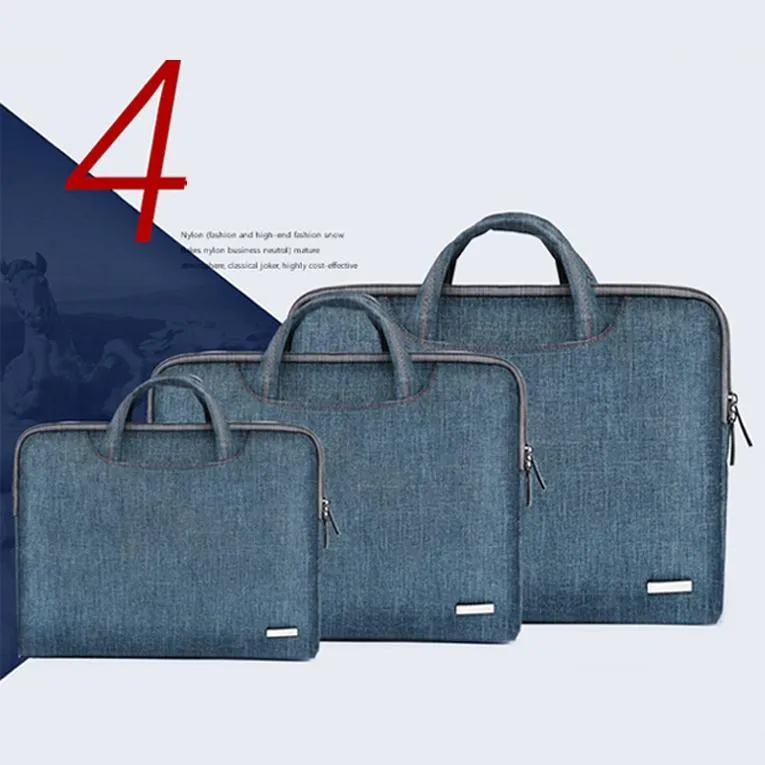 13.3 Inch Simple Business Laptop Bag | With Liner | LS-116 | Canvas Colorful Leaves | Blue
