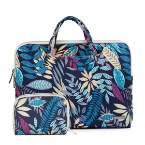 13.3 Inch Simple Business Laptop Bag | With Liner | LS-116 | Canvas Colorful Leaves | Blue