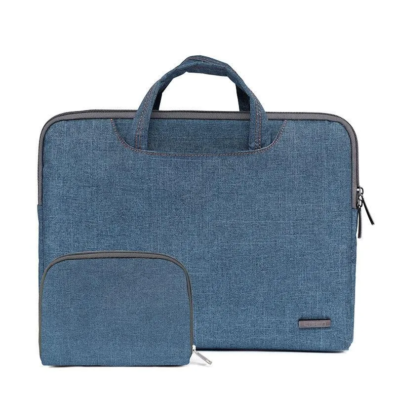 13.3 Inch Simple Business Laptop Bag | With Liner | LS-116 | Canvas Colorful Leaves | Blue