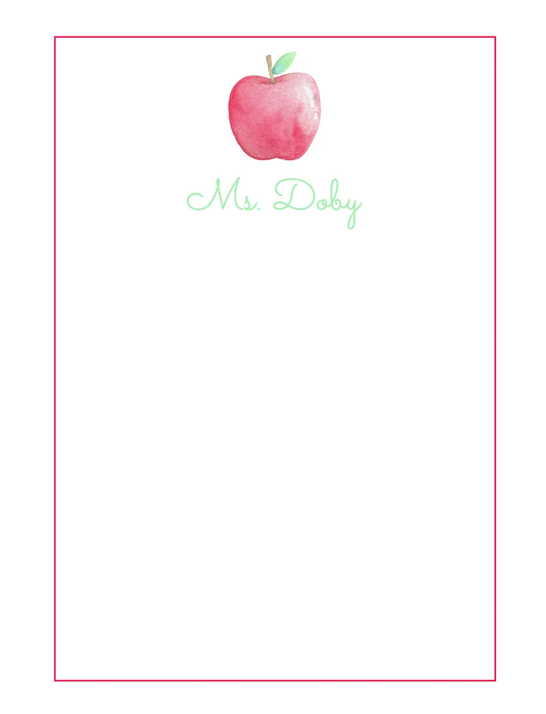 Apple Teacher Notepad