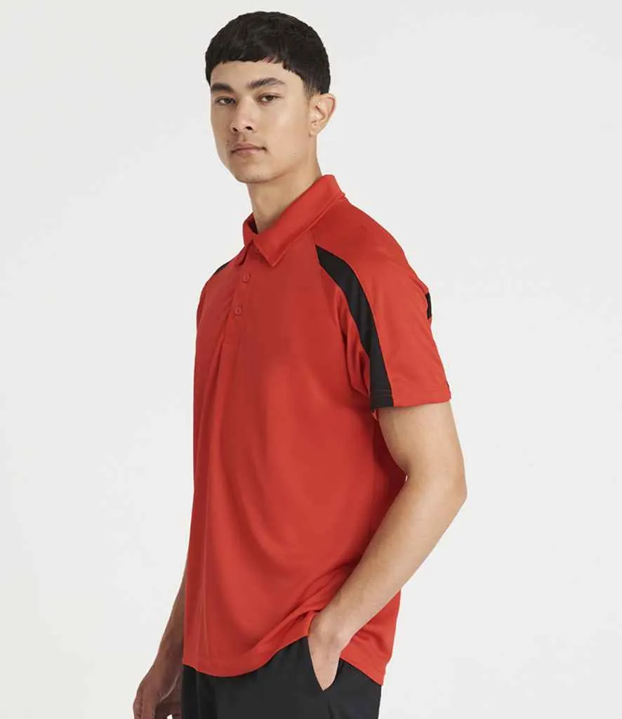 AWDis Cool Contrast Polo Shirt | Fire Red/Jet Black
