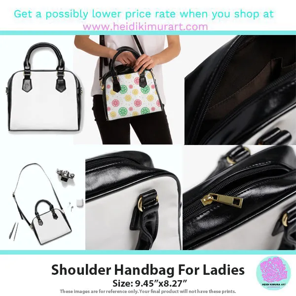 Blue Floral Ladies' Shoulder Handbag, Colorful Best Designer Ladies' 9.45" x 8.27" Shoulder Handbag