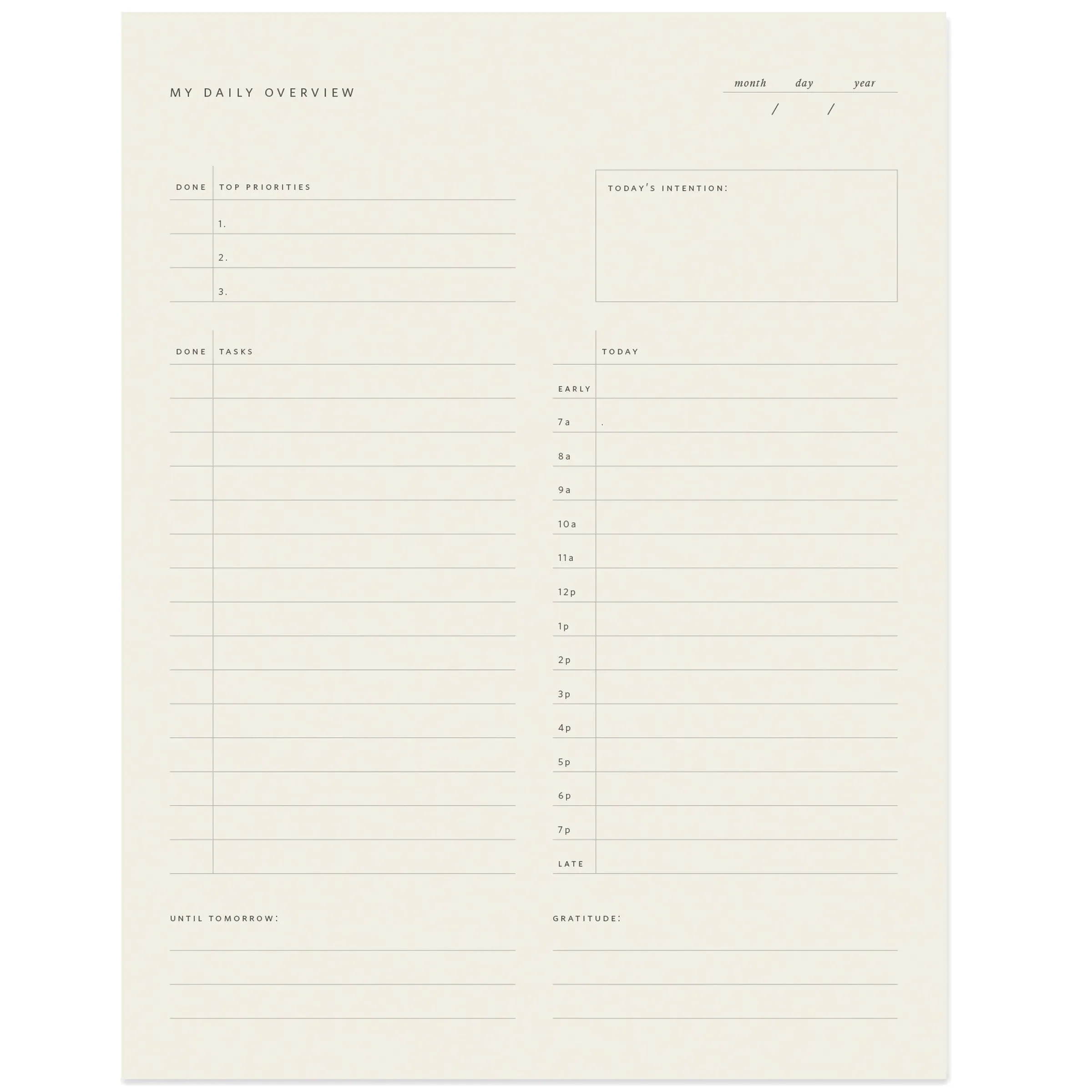 Daily Overview Notepad