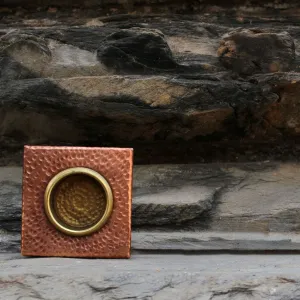 De Kulture  Handmade Pure Copper & Brass Square Voltive T Light Holder Candle Bowl Diya