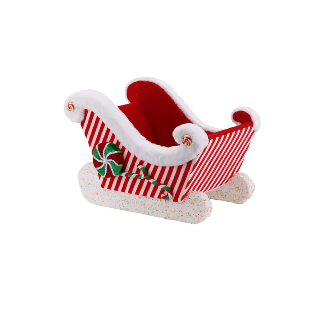 December Diamonds Candy Stripe Sleigh Figurine
