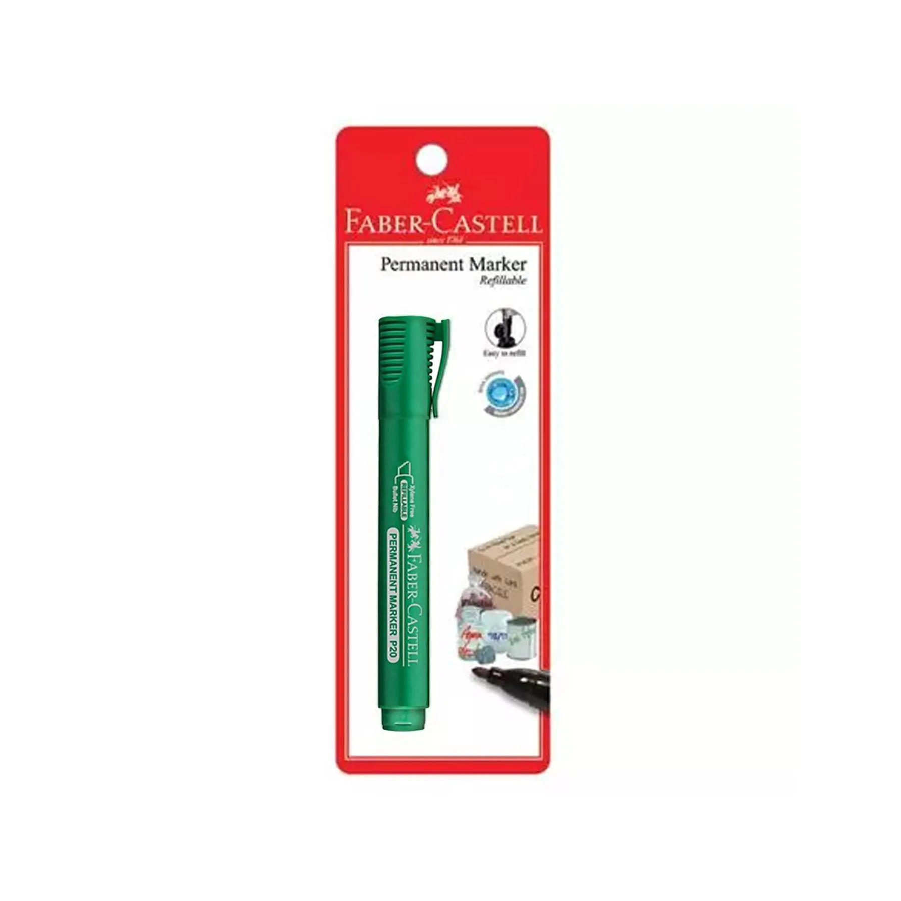 FABER-CASTELL PERM/MARKER P20 GRN B/C OF 1 B/TIP