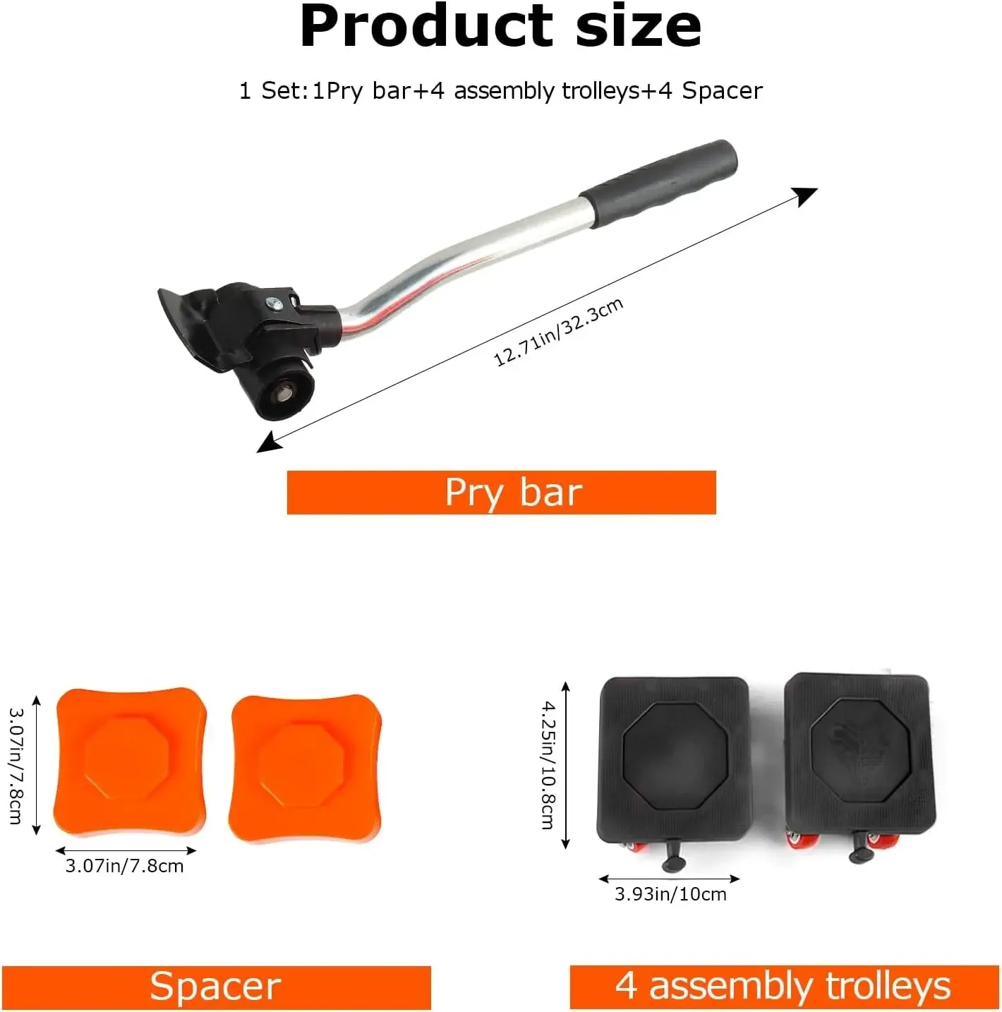 Furniture Movers Lift Mover Tool Set - 880 Lbs Load Capacity, 360 Rotation Moving Wheels Roller Slider for Sofa, Piano, Refrigerator