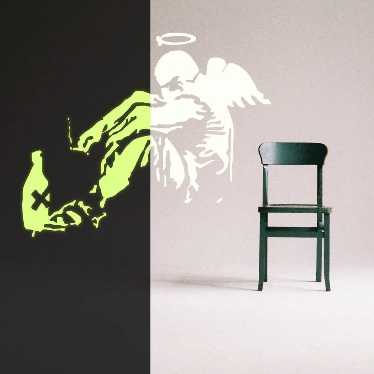 Glowing Guardian Angel Wall Sticker Decal - Luminescent Spiritual Home Decor Wall Art