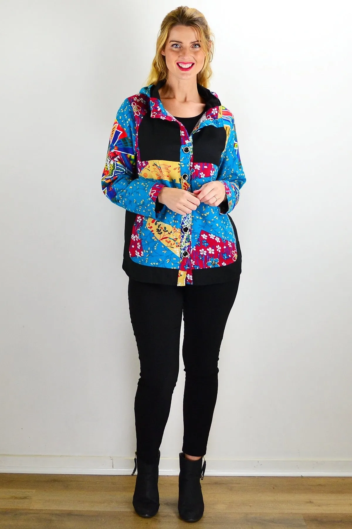 Linen Blend Floral Petals Jacket