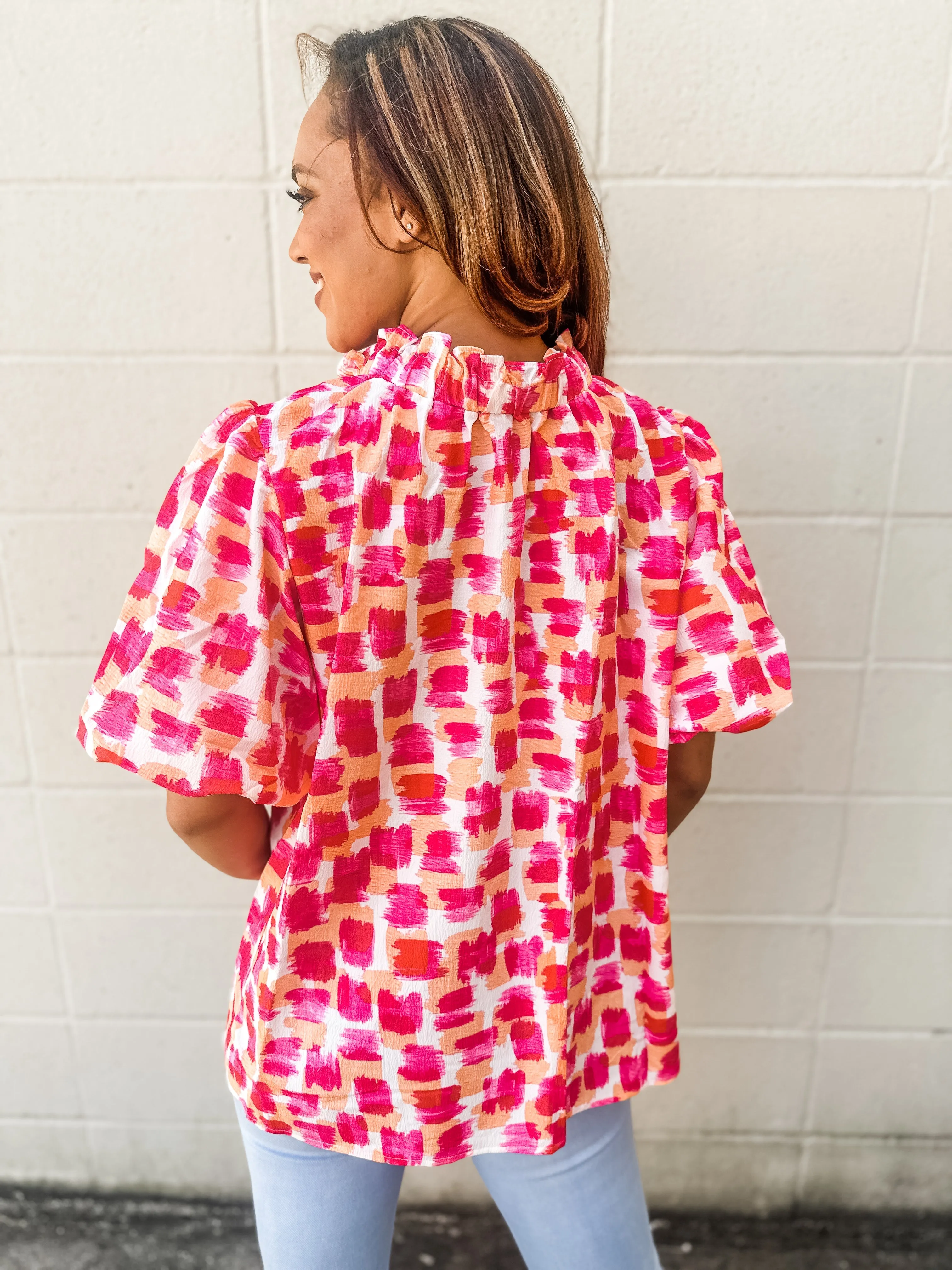 Pink Print Top