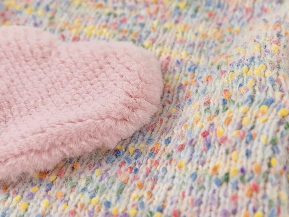 Plush Heart Colorful Knit Sweater