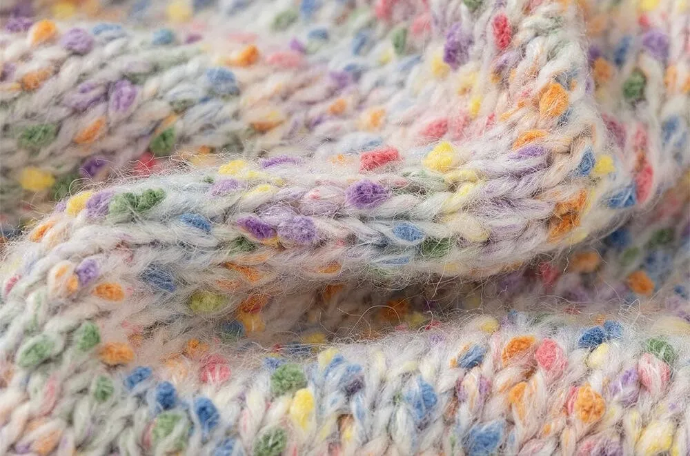 Plush Heart Colorful Knit Sweater