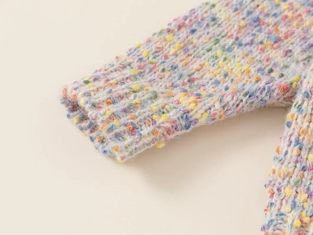 Plush Heart Colorful Knit Sweater