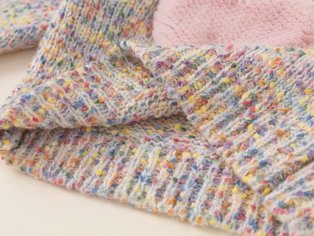 Plush Heart Colorful Knit Sweater