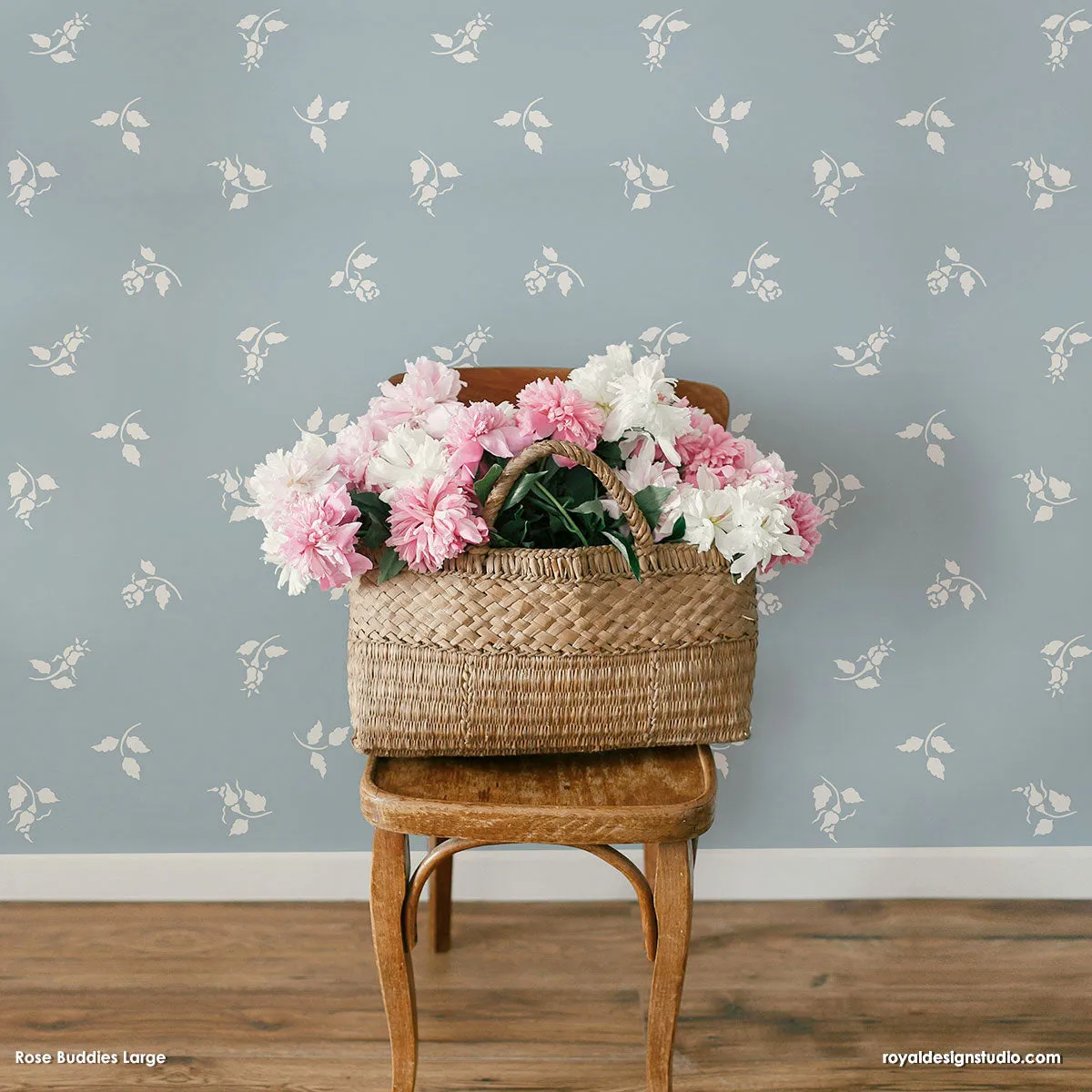 Rose Buddies Floral Furniture and Wall Stencil