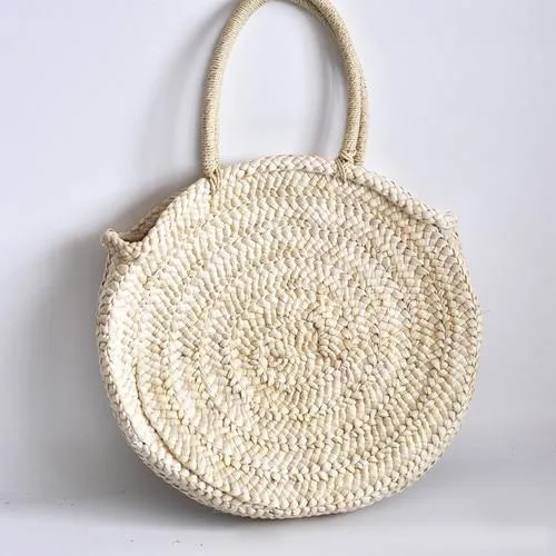 Scallop Woven Straw Tote Beach Bag