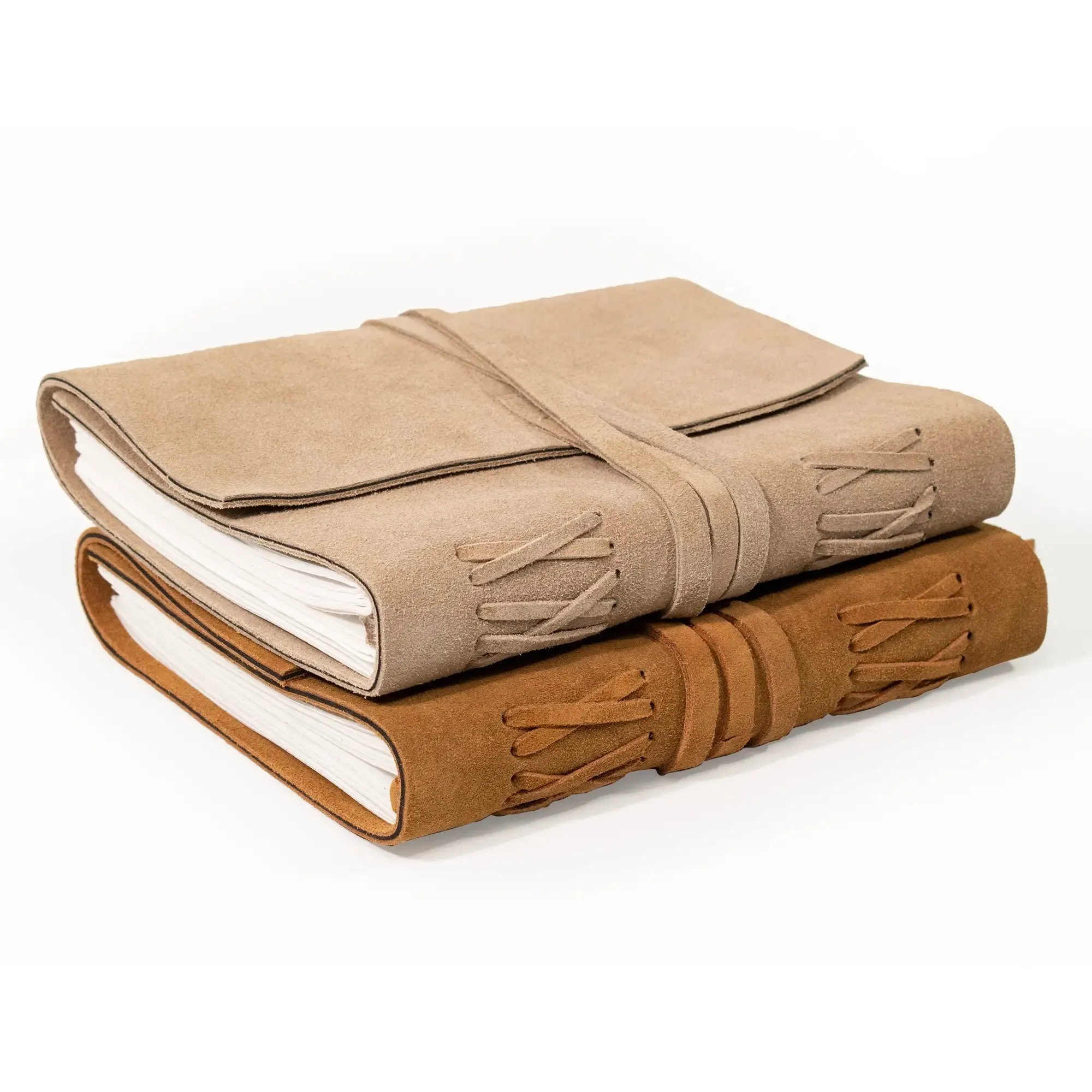 Suede Leather Bound Journals w/ Organic Cotton Paper - various sizes