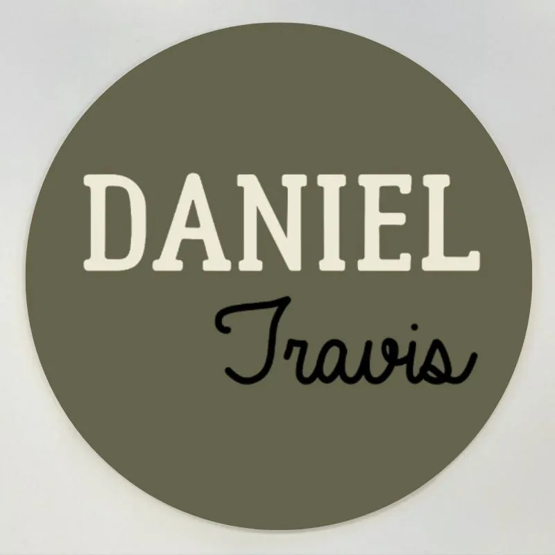 Sugar   Maple Round Personalized Name Sign | Painted