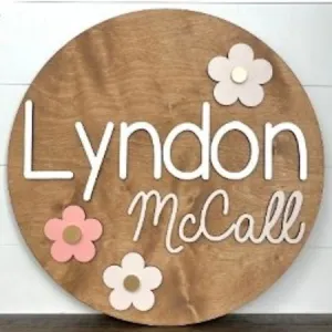 Sugar   Maple Round Personalized Name Sign | Retro