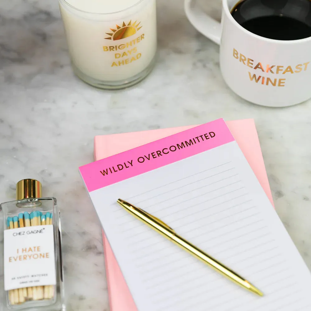 'Wildly Overcommitted' Lined Notepad
